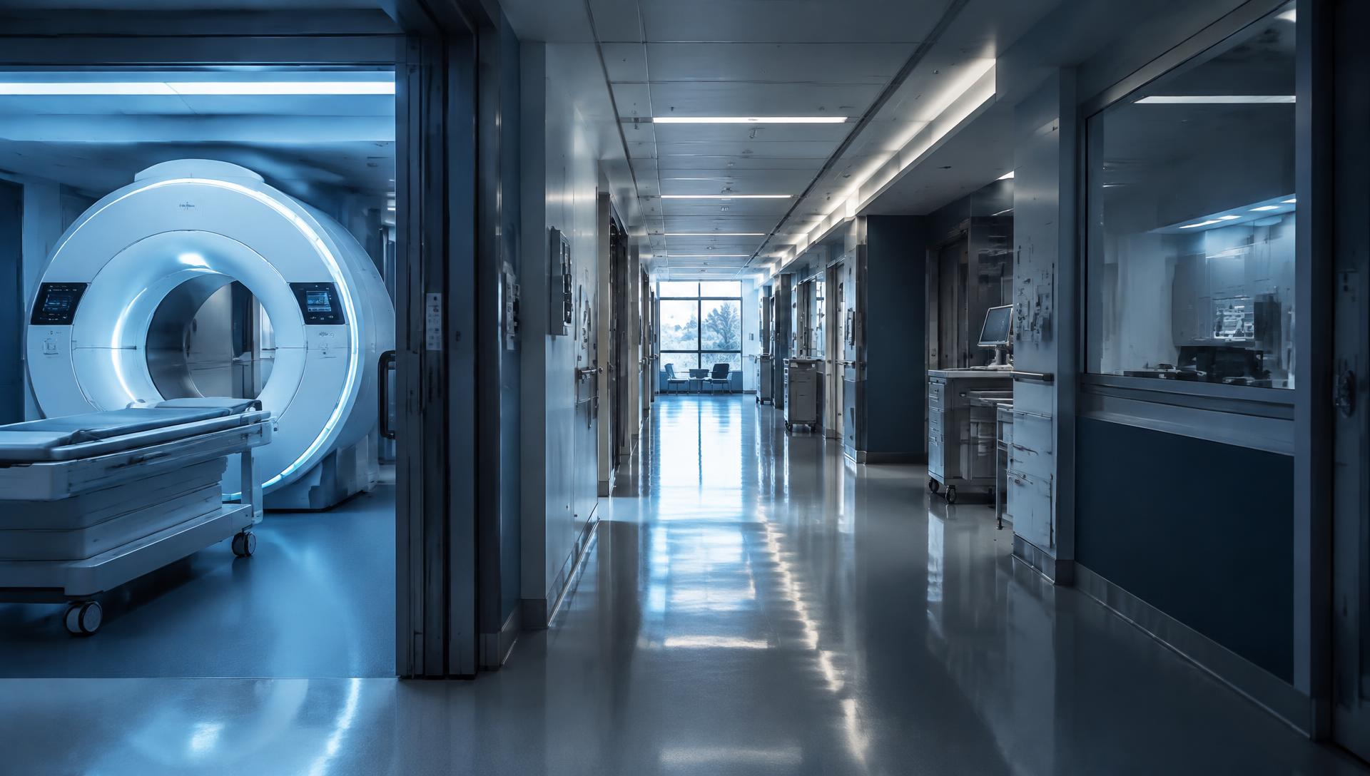 Clinical corridor with diagnostic imaging equipment